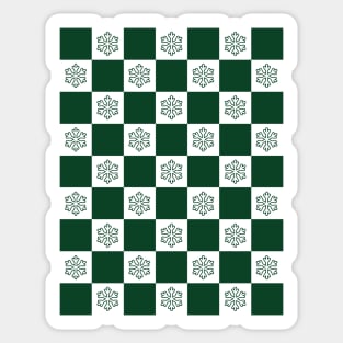 checkerboard snow christmas pattern Sticker